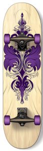 Decked Purple tribal skateboard